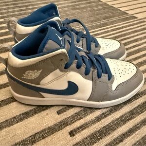 Nike Air Jordan Blue and Gray High-Top Sneakers size 3